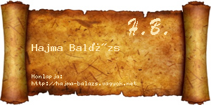 Hajma Balázs névjegykártya